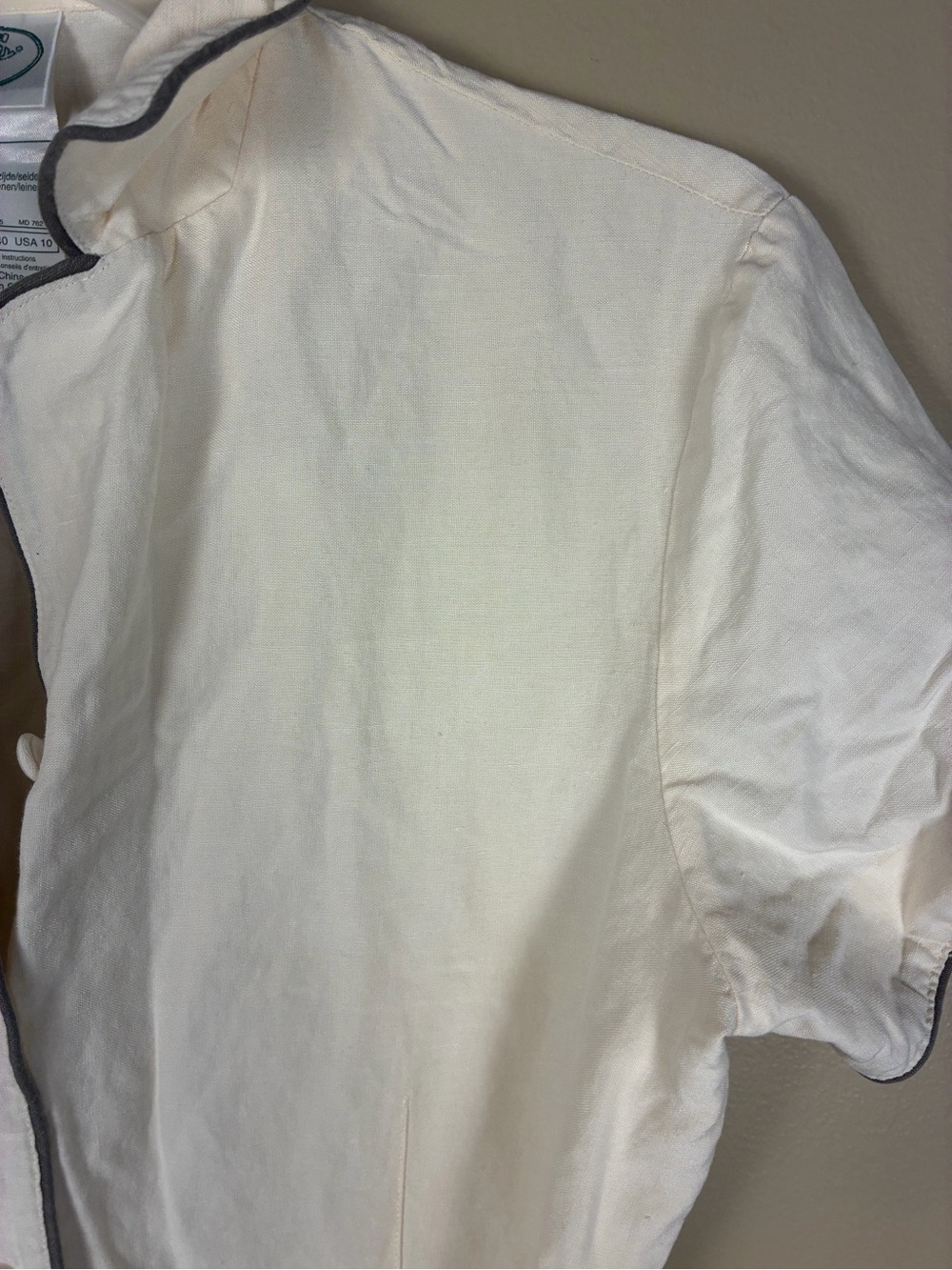 VTG Laura Ashley Silk Linen Cream Button Front Midi Shirt Tea Dress - Picture 3 of 12
